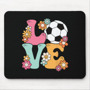 Groovy Soccer Love Cute Soccer Lover Women Teens G Mouse Mat