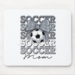 Groovy Soccer Mom Mother Coquette Bow Soccer _1  Mouse Mat
