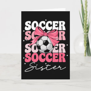 Groovy Soccer Sister Coquette Bow Soccer _2 Card