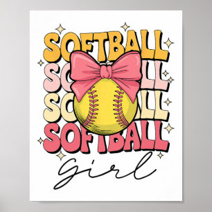 Groovy Softll Girl Girls Coquette Bow Softll  Poster
