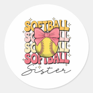 Groovy Softll Sister Coquette Bow Softll _1 Classic Round Sticker