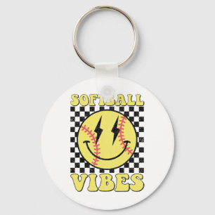 Groovy Softll Vibes Smile Face Girls Women Key Ring