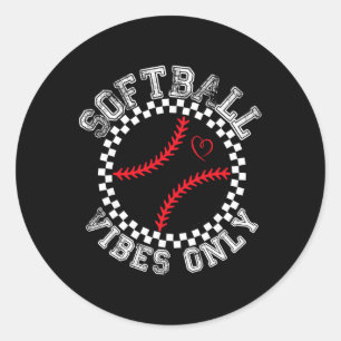 Groovy Softll Womens Girls Softll _1 Classic Round Sticker