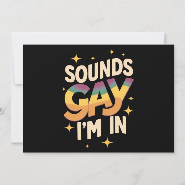 Groovy Sounds Gay I'm In LGBT Rainbow Pride  Invitation (Front)