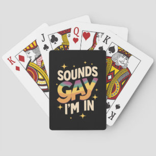 Groovy Sounds Gay I'm In LGBT Rainbow Pride  Playing Cards