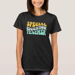 Groovy Special Education Teacher Retro Style Back T-Shirt