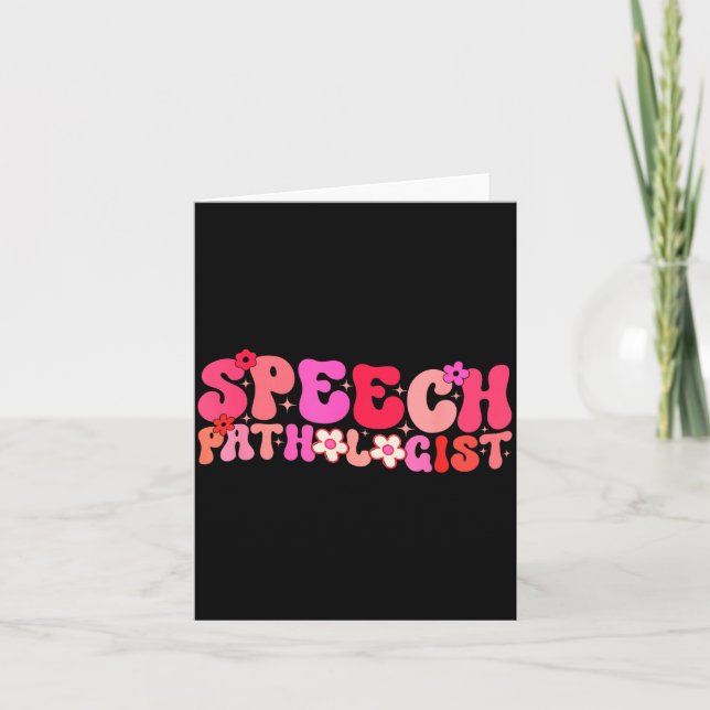 Groovy Speech Pathologist Speech Language Therapy  Card (Front)
