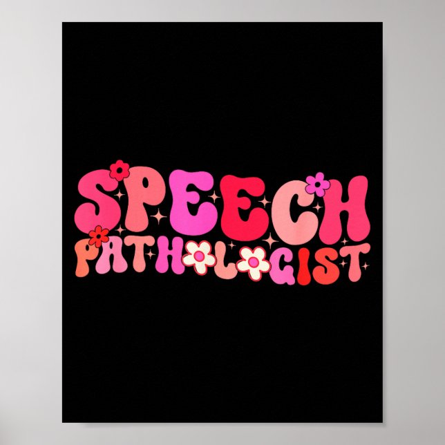 Groovy Speech Pathologist Speech Language Therapy  Poster (Front)