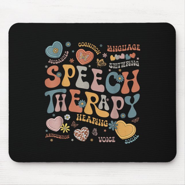 Groovy Speech Therapy Language Pathologist Slp Hea Mouse Mat (Front)