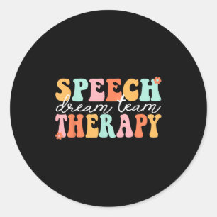 Groovy Speech Therapy Team Therast Speech Language Classic Round Sticker