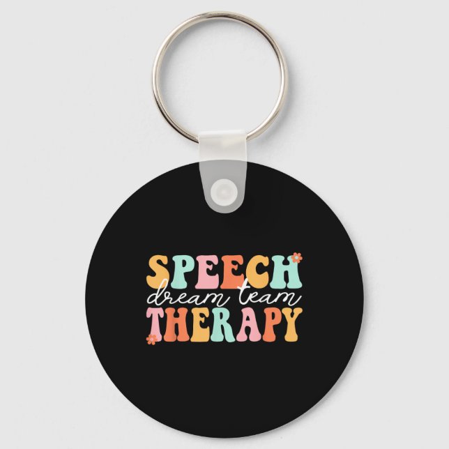 Groovy Speech Therapy Team Therast Speech Language Key Ring (Front)