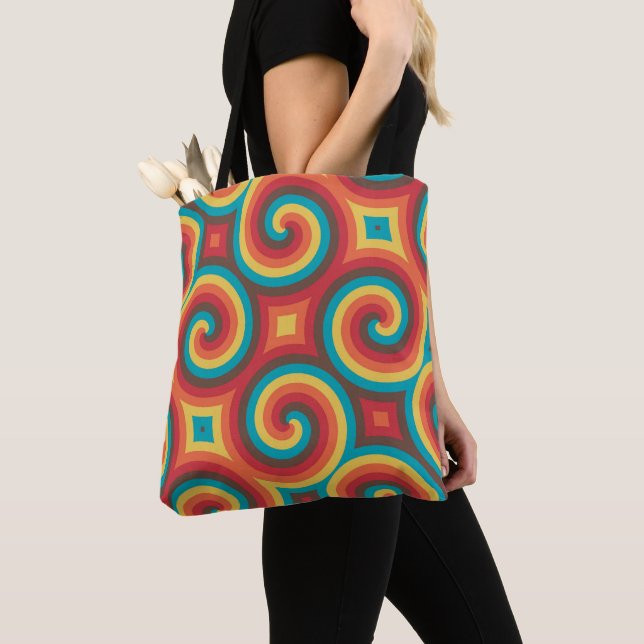 Groovy Spiral Symphony Tote Bag (Close Up)