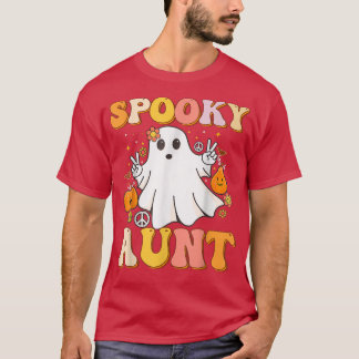 Groovy Spooky Aunt Ghost Boo Halloween Costume Ret T-Shirt