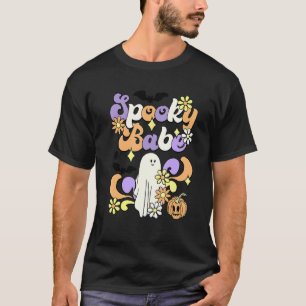 Groovy Spooky Babe Happy Halloween Costume Retro H T-Shirt