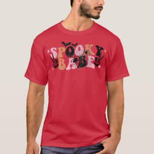 Groovy Spooky Babe Vibes Retro Ghost Hippie Hallow T-Shirt