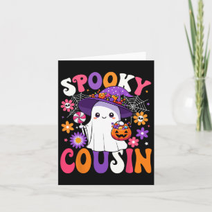 Groovy Spooky Cousin Halloween Ghost Pumpkin Hallo Card