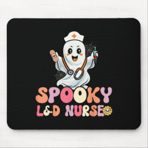Groovy Spooky Labour and Delivery Nurse Halloween Mouse Mat