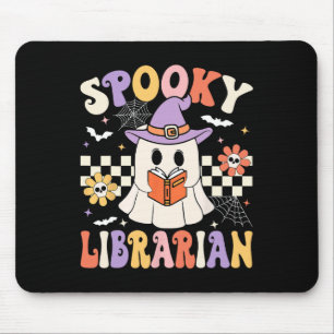 Groovy Spooky Librarian Halloween Library Ghost Li Mouse Mat