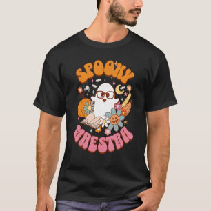 Groovy Spooky Maestra Retro Spanish Teacher Hallow T-Shirt