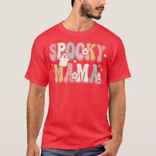 Groovy Spooky Mama Ghost Boo Halloween Costume Ret T-Shirt
