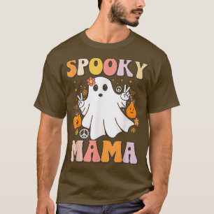 Groovy Spooky Mama Ghost Hippie Pumpkin Halloween T-Shirt