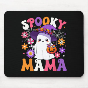 Groovy Spooky Mama Halloween Ghost Pumpkin Hallowe Mouse Mat