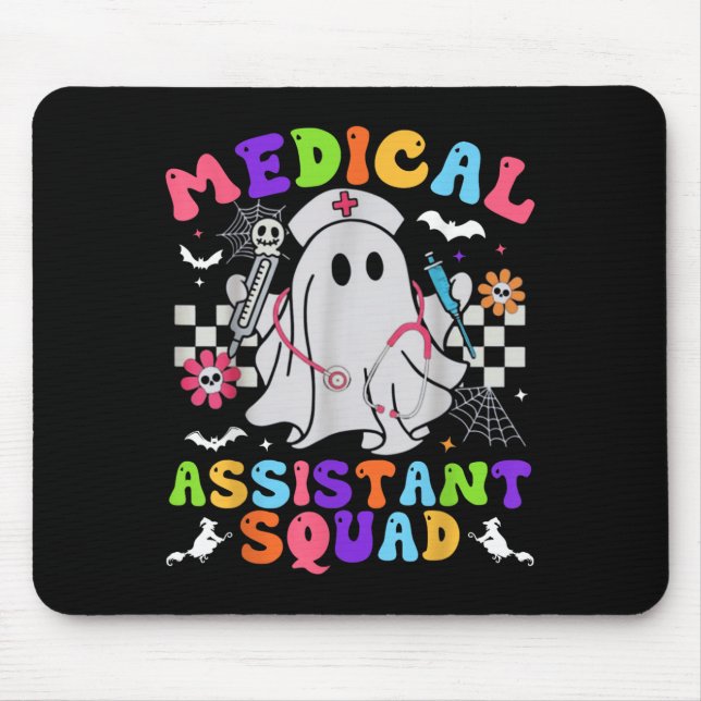 Groovy Spooky Medical Istant Squad Cute Halloween  Mouse Mat (Front)