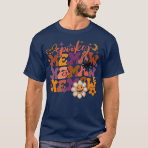 Groovy Spooky Memaw Womens Memaw Halloween Party C T-Shirt