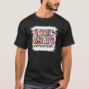 Groovy Spooky Midwife Floral Ghost Halloween Midwi T-Shirt