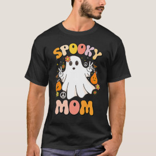 Groovy Spooky Mum Ghost Boo Halloween Costume Retr T-Shirt