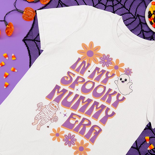 Groovy Spooky Mummy Era Retro Halloween  T-Shirt (Creator Uploaded)