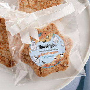 Groovy Spooky One Ghost Party Labels