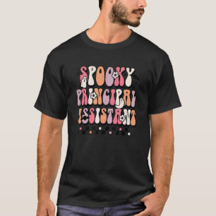 Groovy Spooky Principal Assistant Floral Ghost Hal T-Shirt