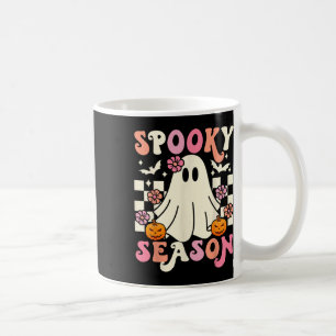 Groovy Spooky Season Cute Ghost Pumpkin Halloween Coffee Mug