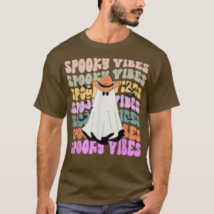 Groovy Spooky Vibes Halloween Cowboy Spooky Season T-Shirt