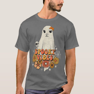Groovy Spooky Vibes Halloween Ghost Spooky Season T-Shirt