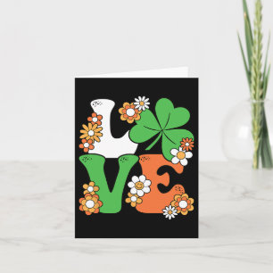 Groovy St. Patrick's Day Love Shamrock Women Girls Card
