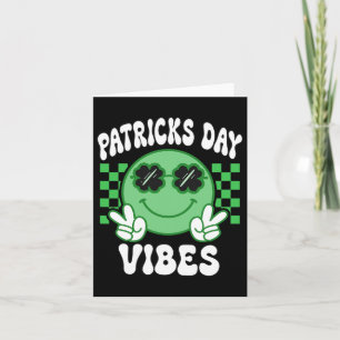 Groovy St Patricks Day Vibes Retro St Patrick's Da Card