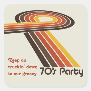 Groovy Stripes 70s Square Sticker