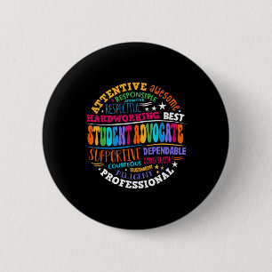 Groovy Student Advocate Appreciation Back To Schoo 6 Cm Round Badge