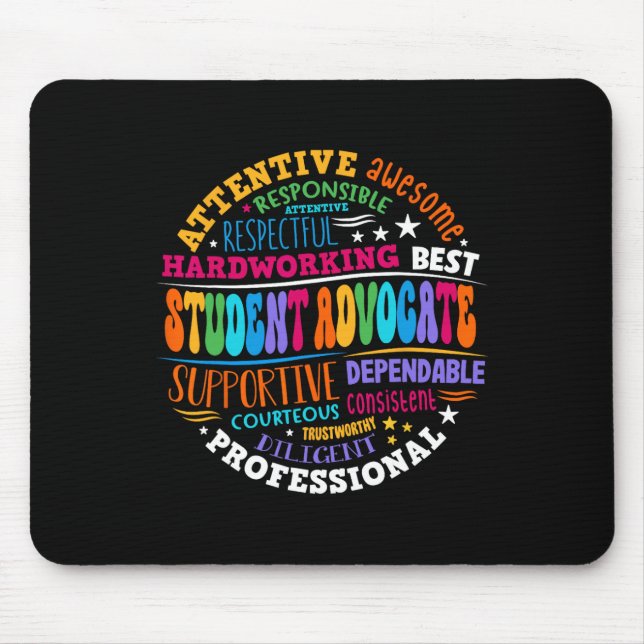 Groovy Student Advocate Appreciation Back To Schoo Mouse Mat (Front)