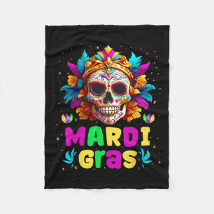 Groovy Sugar Skull Jester Costume Mardi Gras Men W Fleece Blanket