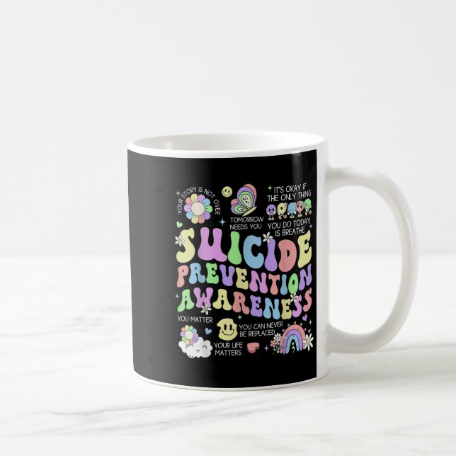 Groovy Suicide Prevention Awareness Mental Health  Coffee Mug (Right)