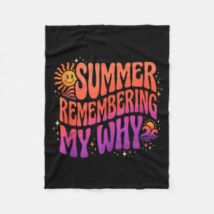 Groovy Summer Remembering My Why 70s Smiling Sun Fleece Blanket