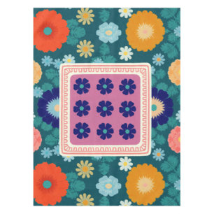 Groovy Sunflowers and Botanical Blooms Tablecloth