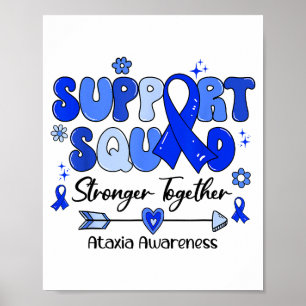 Groovy Support Squad Blue Ribbon Ataxia Awareness Poster