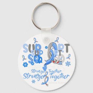 Groovy Support Squad Blue Ribbon Diabetes Awarenes Key Ring