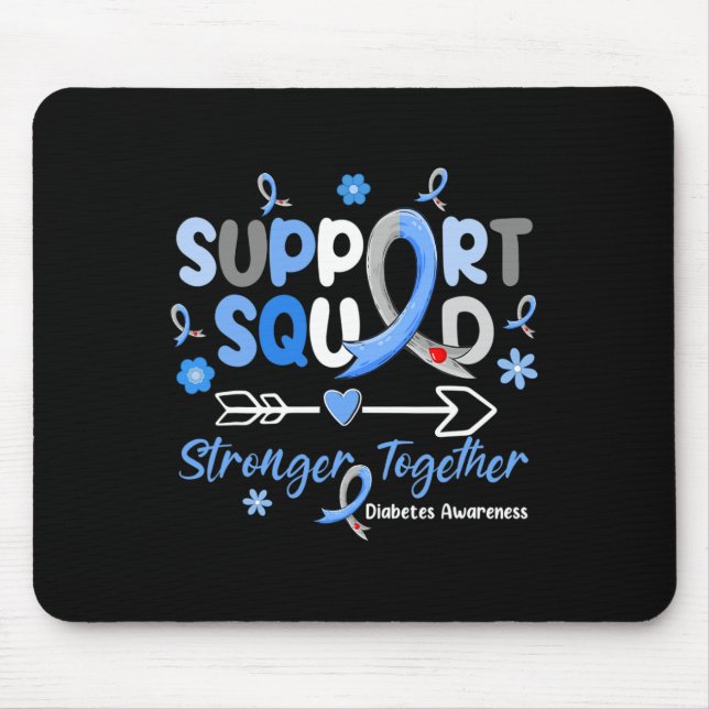 Groovy Support Squad Blue Ribbon Diabetes Awarenes Mouse Mat (Front)