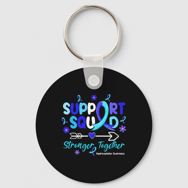 Groovy Support Squad Blue Ribbon Hydrocephalus Awa Key Ring (Front)