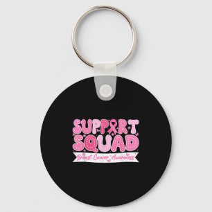 Groovy Support Squad Breast Cancer Awareness Pink Key Ring